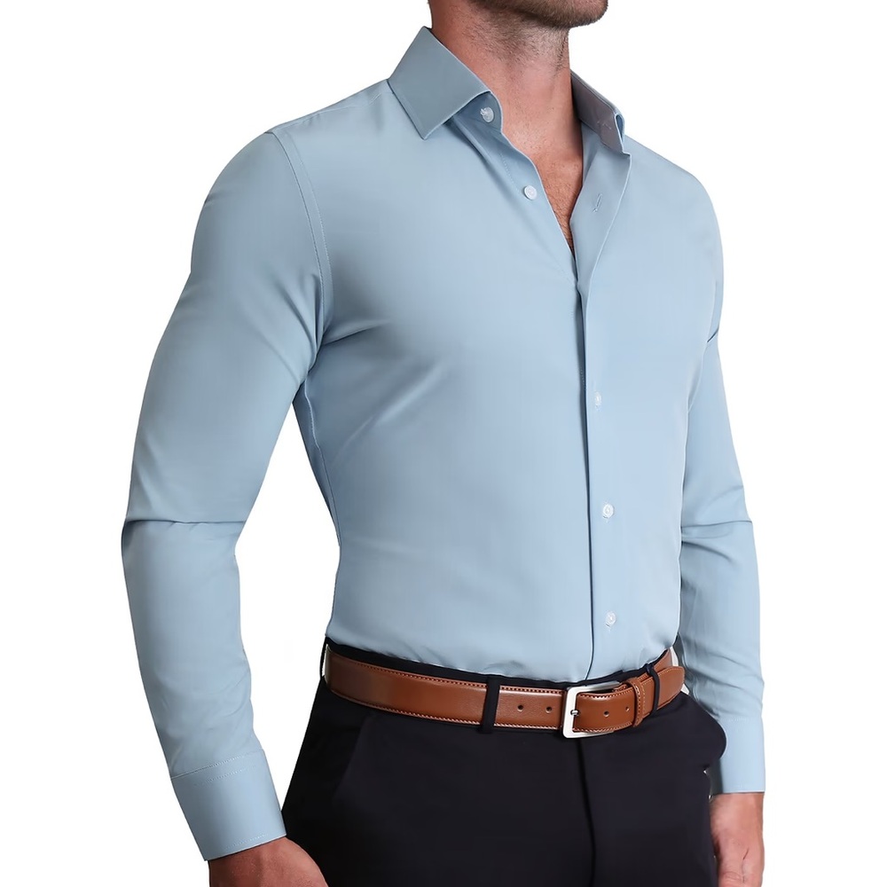 State & Liberty Blue Performance Dress Shirt Size Small